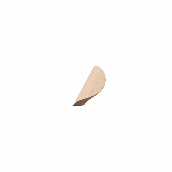 archive-handle-untreated-oak-64cc Archive untreated oak cabinet handle with a curved Scandinavian design for kitchen cabinets, drawers, wardrobes, and bespoke furniture.