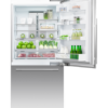 fisher-paykel-91cm-integrated-refrigerator-freezer-with-ice-open-2 Fisher & Paykel 91cm integrated refrigerator freezer with automatic ice maker, panel-ready design, and bottom freezer drawer for modern kitchens.