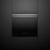 fisher-paykel-contemporary-oven-16-function-unit Fisher & Paykel contemporary oven with 16 cooking functions, touchscreen controls, and a sleek black glass finish.