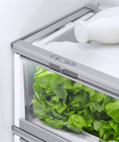 Fisher & Paykel integrated French door refrigerator freezer with automatic ice maker, internal water dispenser, and panel-ready design for modern kitchens.