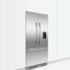 fisher-paykel-integrated-french-door-refrigerator-freezer-ice-water-unit Fisher & Paykel integrated French door refrigerator freezer with automatic ice maker, internal water dispenser, and panel-ready design for modern kitchens.