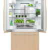 fisher-paykel-integrated-french-door-refrigerator-freezer-open Fisher & Paykel integrated French door refrigerator freezer with panel-ready design, bottom freezer drawer, and flexible food storage for modern kitchens.