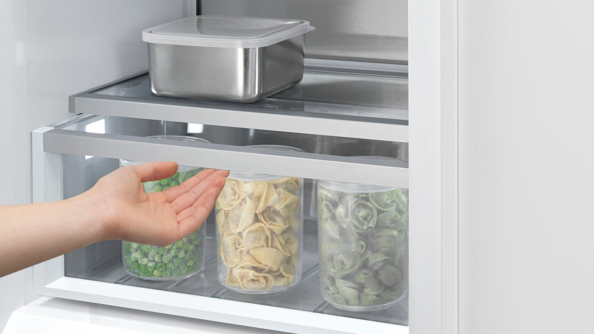 fisher-paykel-integrated-triple-zone-freezer-drawer Fisher & Paykel integrated triple zone freezer with panel-ready design, automatic ice maker, and flexible temperature zones for modern kitchens.