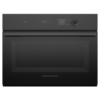 fisher-paykel-minimal-compact-combi-microwave-oven-black Fisher & Paykel Minimal Compact Combi Microwave Oven in black with 19 cooking functions, Wi-Fi connectivity, and touchscreen controls.