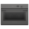 fisher-paykel-minimal-compact-combi-microwave-oven-grey Fisher & Paykel Minimal grey compact combi microwave oven with 19 cooking functions, Wi-Fi connectivity, and touchscreen controls.