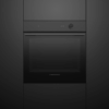 Fisher & Paykel Minimal 16-function built-in oven with black glass finish, touchscreen controls, and self-cleaning technology.