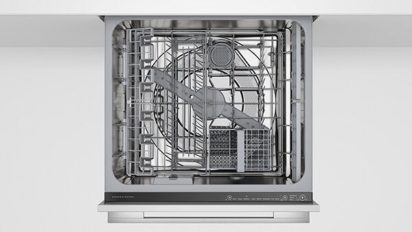 fisher-paykel-series-11-integrated-tall-double-dishdrawer-dishwasher-empty Fisher & Paykel Series 11 integrated tall Double DishDrawer™ dishwasher with panel-ready design, two independent drawers, Wi-Fi connectivity, and quiet operation.
