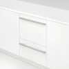fisher-paykel-series-11-integrated-tall-double-dishdrawer-dishwasher-unit-closed Fisher & Paykel Series 11 integrated tall Double DishDrawer™ dishwasher with panel-ready design, two independent drawers, Wi-Fi connectivity, and quiet operation.