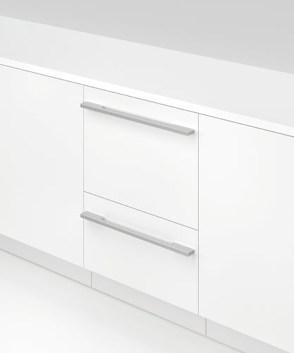 fisher-paykel-series-11-integrated-tall-double-dishdrawer-dishwasher-unit-closed Fisher & Paykel Series 11 integrated tall Double DishDrawer™ dishwasher with panel-ready design, two independent drawers, Wi-Fi connectivity, and quiet operation.