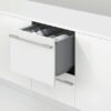 fisher-paykel-series-11-integrated-tall-double-dishdrawer-dishwasher-unit-open Fisher & Paykel Series 11 integrated tall Double DishDrawer™ dishwasher with panel-ready design, two independent drawers, Wi-Fi connectivity, and quiet operation.