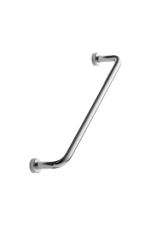 Lounge mirror polished Zamac cabinet handle with ergonomic concave grip for kitchen cabinets and bespoke furniture.