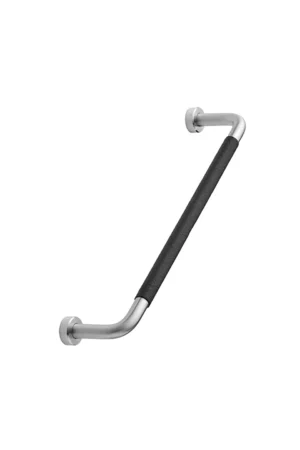 Lounge silk polished Zamac cabinet handle with ergonomic concave grip for kitchen cabinets and bespoke furniture.
