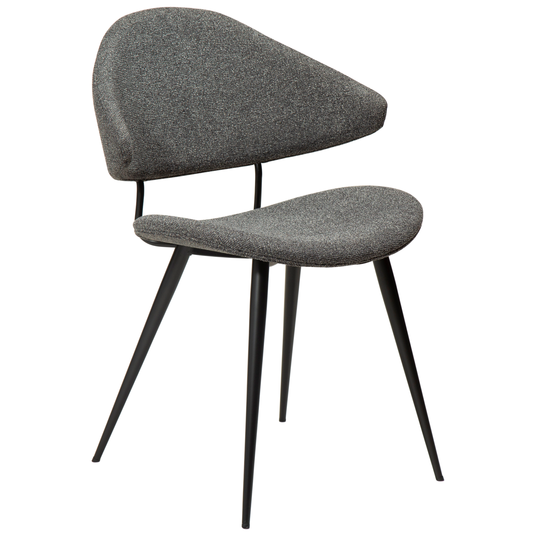 napoleon-chair-pebble-grey-boucle-fabric-with-black-metal-legs-100204102-01-main The Napoleon Dining chair in pebble grey boucle fabric