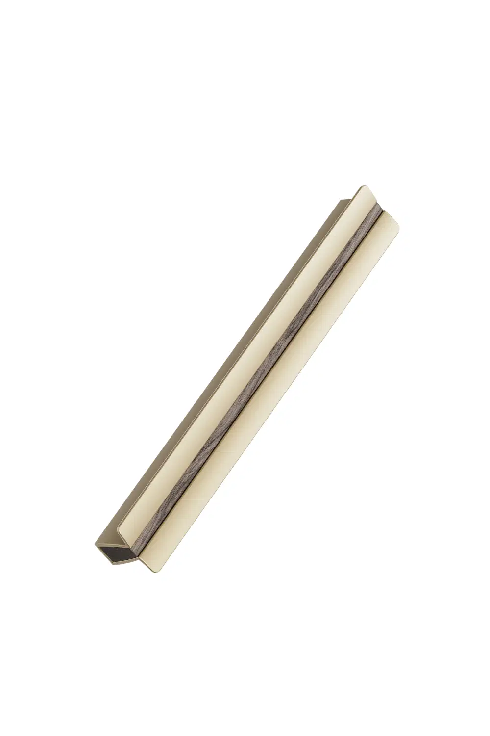 papillon-handle-dark-brown-matt-brass-160cc Papillon aluminium cabinet handle in dark brown with matt brass detail for kitchen cabinets, drawers, and bespoke furniture.
