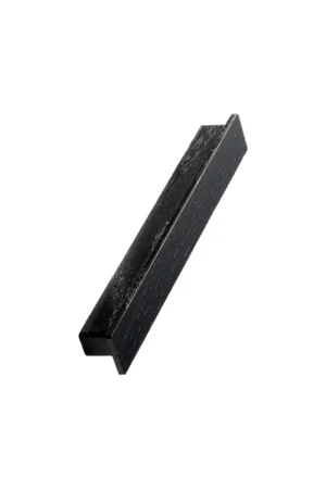 Shelter black stained ash profile handle for kitchen cabinets, drawers, wardrobes, and bespoke furniture. Very Short Description – 32mm CC