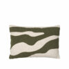 Marlie Cushion Cover in Winter Moss and Oatmeal with textured abstract pattern, 40 x 60cm