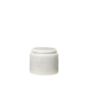Small Hedvig Canister in white marble with matching marble lid