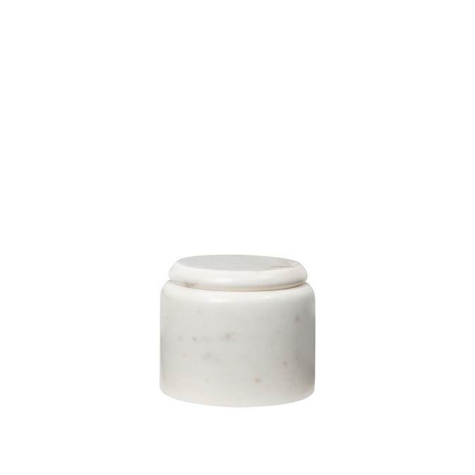 70410023 Small Hedvig Canister in white marble with matching marble lid