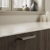 Terra matt bronze cast iron cabinet handle for kitchen cabinets, drawers, wardrobes, and bespoke furniture.