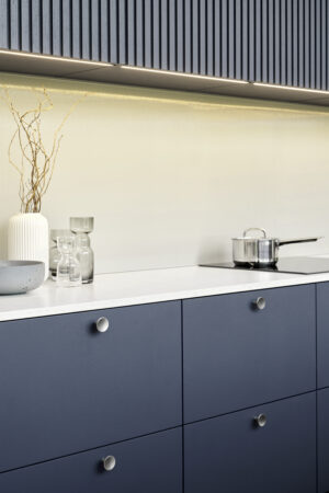 Terra Inox Look cast iron cabinet knob for kitchen cabinets, drawers, wardrobes, and bespoke furniture.