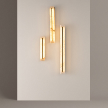 albatre-linear-wall-light-brass-18w-collection Albatre Linear Wall Light – Brass 18W with slim contemporary design and warm 3000K LED illumination