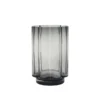 Large Anya Hurricane Candle Holder in grey mouthblown glass with sculptural curved detailing