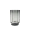 Anya Hurricane Candle Holder in grey mouthblown glass with sculptural curved detailing