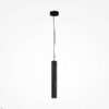 basic-marble-linear-pendant-light-black Basic Marble Linear Pendant Light in black with slim cylindrical shade and dark marble-effect finish.