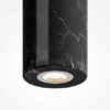 basic-marble-linear-pendant-light-black-bulb Basic Marble Linear Pendant Light in black with slim cylindrical shade and dark marble-effect finish.