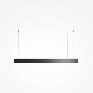 Basis Linear Pendant Light in black with slim 1125mm aluminium profile and minimalist contemporary design.