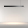basis-linear-pendant-light-black-lit Basis Linear Pendant Light in black with slim 1125mm aluminium profile and minimalist contemporary design.