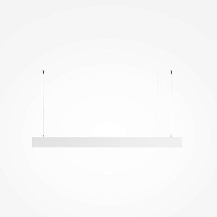 basis-linear-pendant-light-white Basis Linear Pendant Light in white with slim 1125mm aluminium profile and minimalist contemporary design.