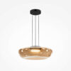 bassa-pendant-light-champagne Bassa Pendant Light – Champagne with rounded champagne glass shade and slim black suspension.