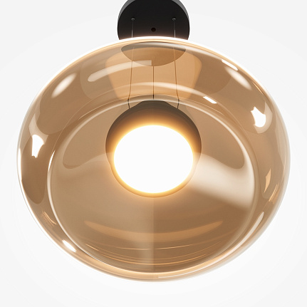 bassa-pendant-light-champagne-bottom Bassa Pendant Light – Champagne with rounded champagne glass shade and slim black suspension.