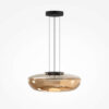 bassa-pendant-light-champagne-full Bassa Pendant Light – Champagne with rounded champagne glass shade and slim black suspension.