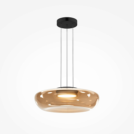 bassa-pendant-light-champagne Bassa Pendant Light – Champagne with rounded champagne glass shade and slim black suspension.