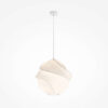 Bloom Globe Pendant Light with sculptural white fabric shade and soft rounded form.