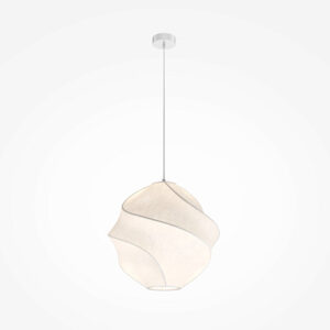 Bloom Globe Pendant Light with sculptural white fabric shade and soft rounded form.
