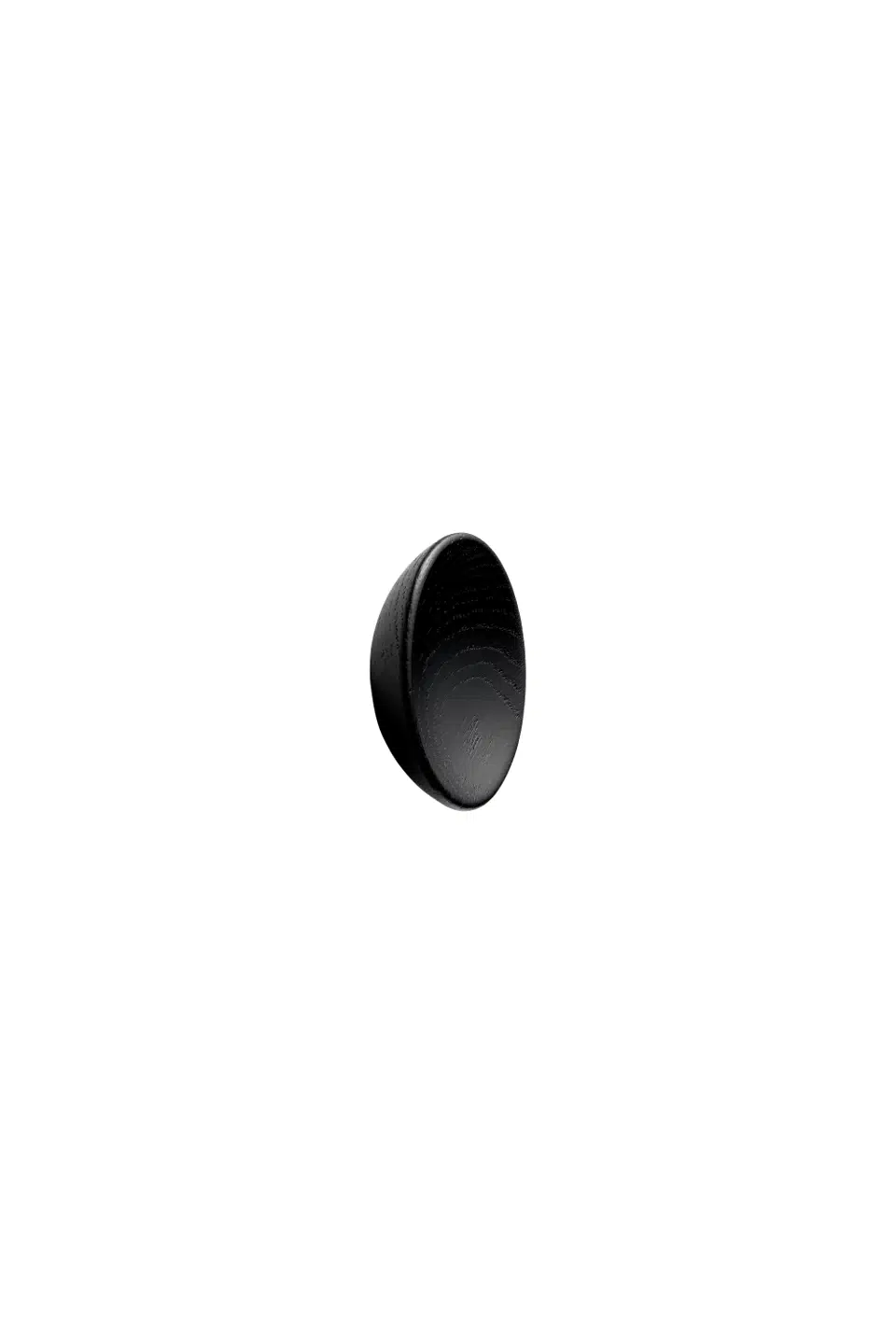 Bowl black stained ash cabinet knob for kitchen cabinets, drawers, wardrobes, and bespoke furniture.