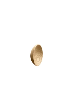 Bowl clear lacquered oak cabinet knob for kitchen cabinets, drawers, wardrobes, and bespoke furniture.