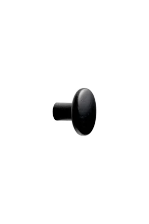 Brutus black stained ash cabinet knob for kitchen cabinets, drawers, wardrobes, and bespoke furniture.