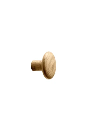 Brutus clear lacquered oak cabinet knob for kitchen cabinets, drawers, wardrobes, and bespoke furniture.