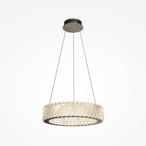 Cilia Pendant Light in beige with circular glass detailing and contemporary suspended design.