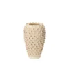 Dorthea Vase in cream reactive glazed ceramic with textured scale-like detailing