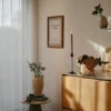 Dorthea Vase in cream reactive glazed ceramic with textured scale-like detailing