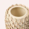Dorthea Vase in cream reactive glazed ceramic with textured scale-like detailing