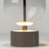 double-moon-rechargeable-table-lamp-black-base Double Moon rechargeable table lamp with glass shade, black metal frame and contemporary sculptural design.