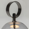 double-moon-rechargeable-table-lamp-black-handle Double Moon rechargeable table lamp with glass shade, black metal frame and contemporary sculptural design.