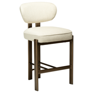 DUCT Counter Stool – Simply Beige Bouclé & Antique Brass