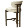duct-counter-stool-simply-beige-boucle-antique-brass-angled DUCT counter stool in Simply Beige bouclé with antique brass legs and upholstered backrest